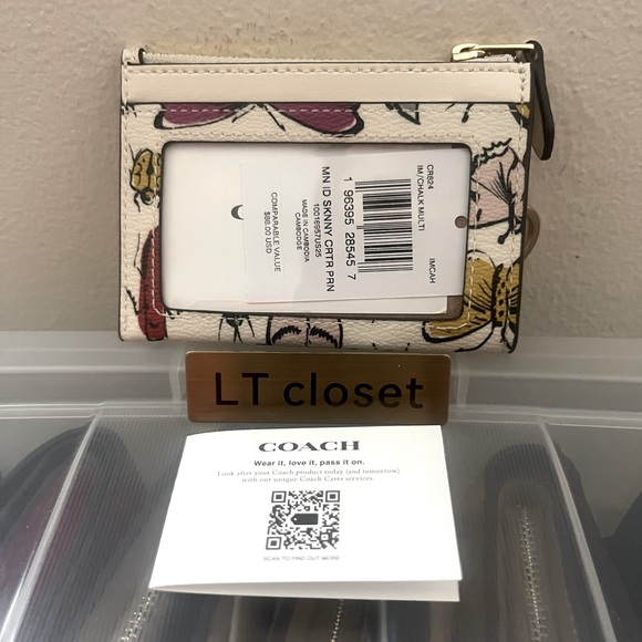 New COACH Mini Skinny ID Case w/Butterflies - Picture 5 of 6